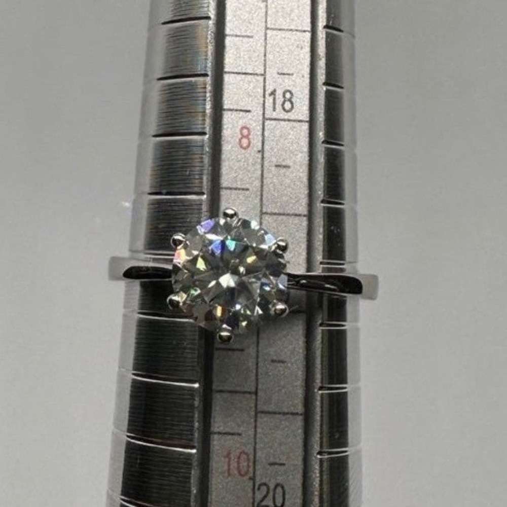 Moissanite Diamond Engagement Ring 6 Prong Wedding GRA 925 2 Ct Size 9